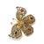Bochic “Orient” Ruby and Multi Color Sapphire Brooch Set 18K Gold and Silver For Sale - Image 4 of 11