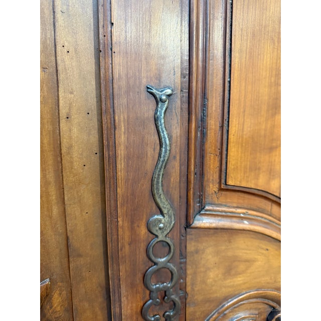 19th Century 19th Century French Louis XV Armoire With Foliate Carvings, Circa 1850 For Sale - Image 5 of 12