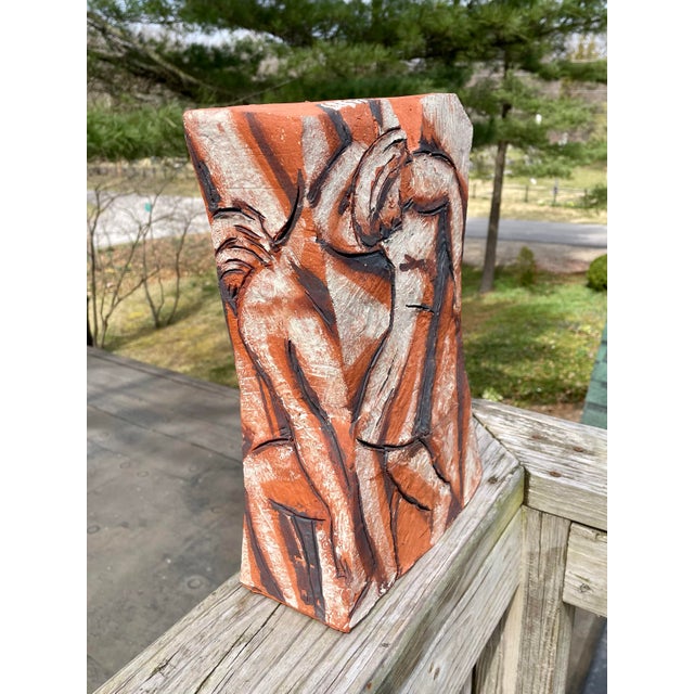 Late 20th Century Four-Sided Figural Terracotta Sculpture For Sale - Image 5 of 9