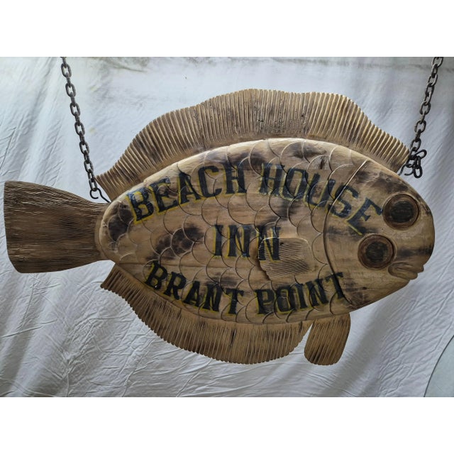 Early 21st Century Carved Fish Trade Sign for "Beach House Inn, Brant Point" For Sale - Image 5 of 12