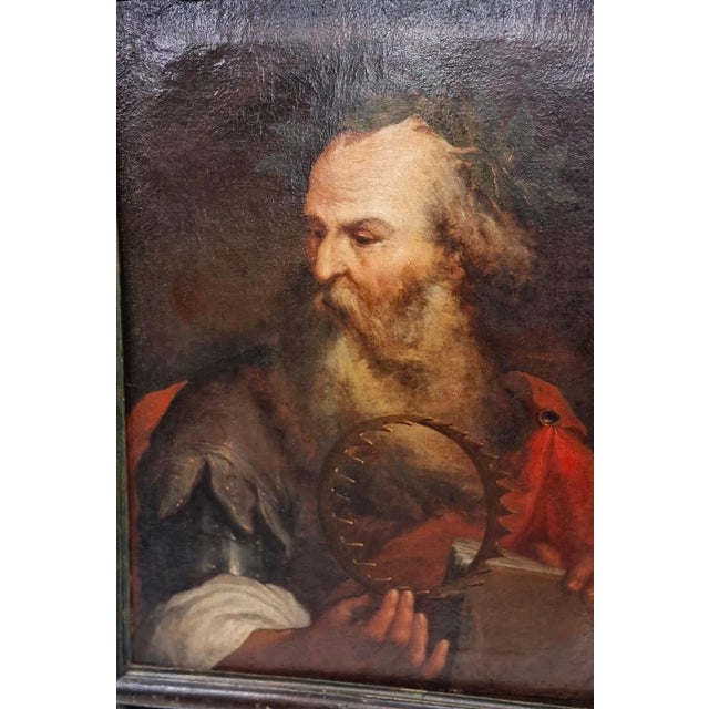 Circle of Luca Giordano, Archimedes of Syracuse, 1600s, Oil on Canvas For Sale - Image 4 of 12