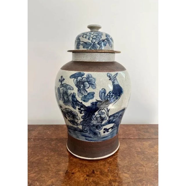 White Antique Chinese Crackle Ware Lidded Vases, 1880, Set of 2 For Sale - Image 8 of 9