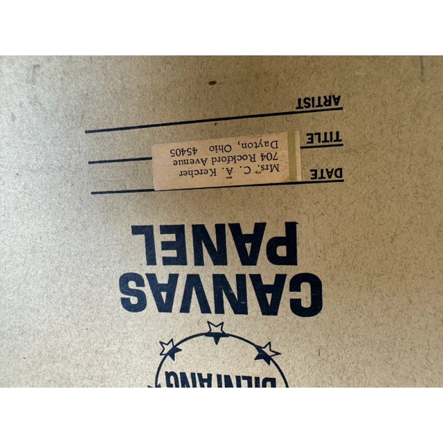 70's Mrs. c.a. Kercher Dayton, Ohio Vintage Autumn River Landscape Painting, Framed For Sale - Image 11 of 12