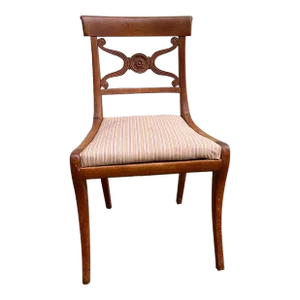 Antique English Regency Style Solid Oak Side Chair