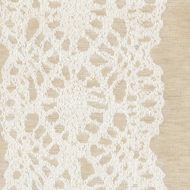 Sample - Schumacher Lace Lisere Fabric in Linen For Sale