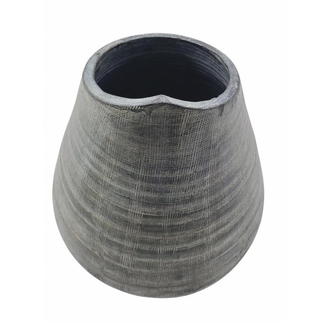 Vase with Organic Shape and Anthracite Textured Finish, Italy, 1970s For Sale - Image 4 of 9