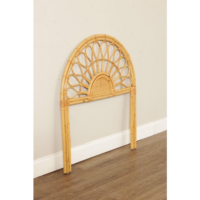 Boho Coastal Style Vintage Pair of Bamboo and Rattan Twin Headboards For Sale In Philadelphia - Image 6 of 12