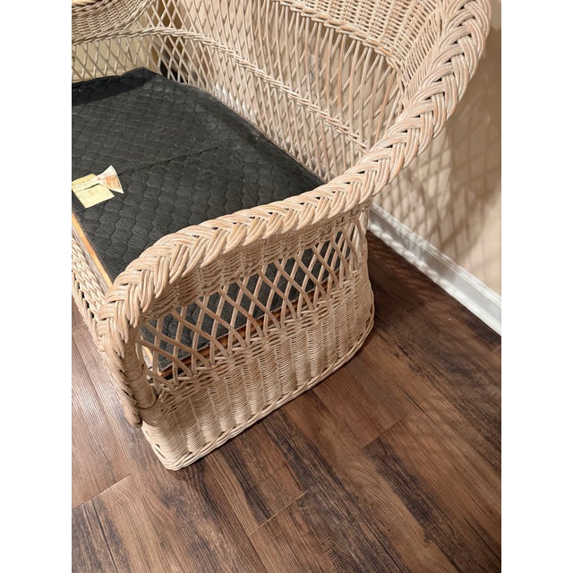 Vintage Coastal Henry Link Braided Rattan Couch and Loveseat For Sale - Image 13 of 14