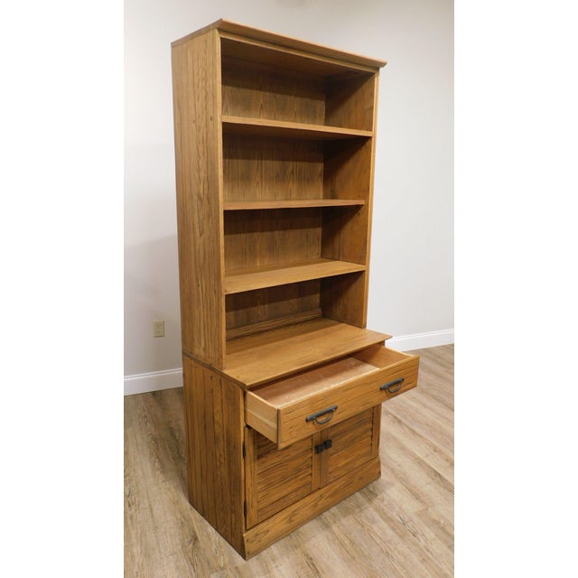 Brandt Ranch Oak Bookcase Top Louvered Door Storage Cabinet Chairish