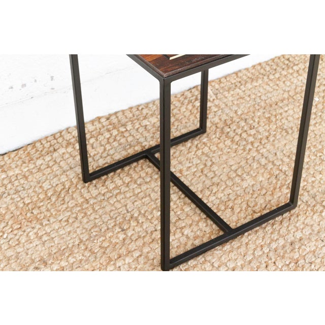 Small Indian Medallion Inlay Side Table For Sale - Image 4 of 9