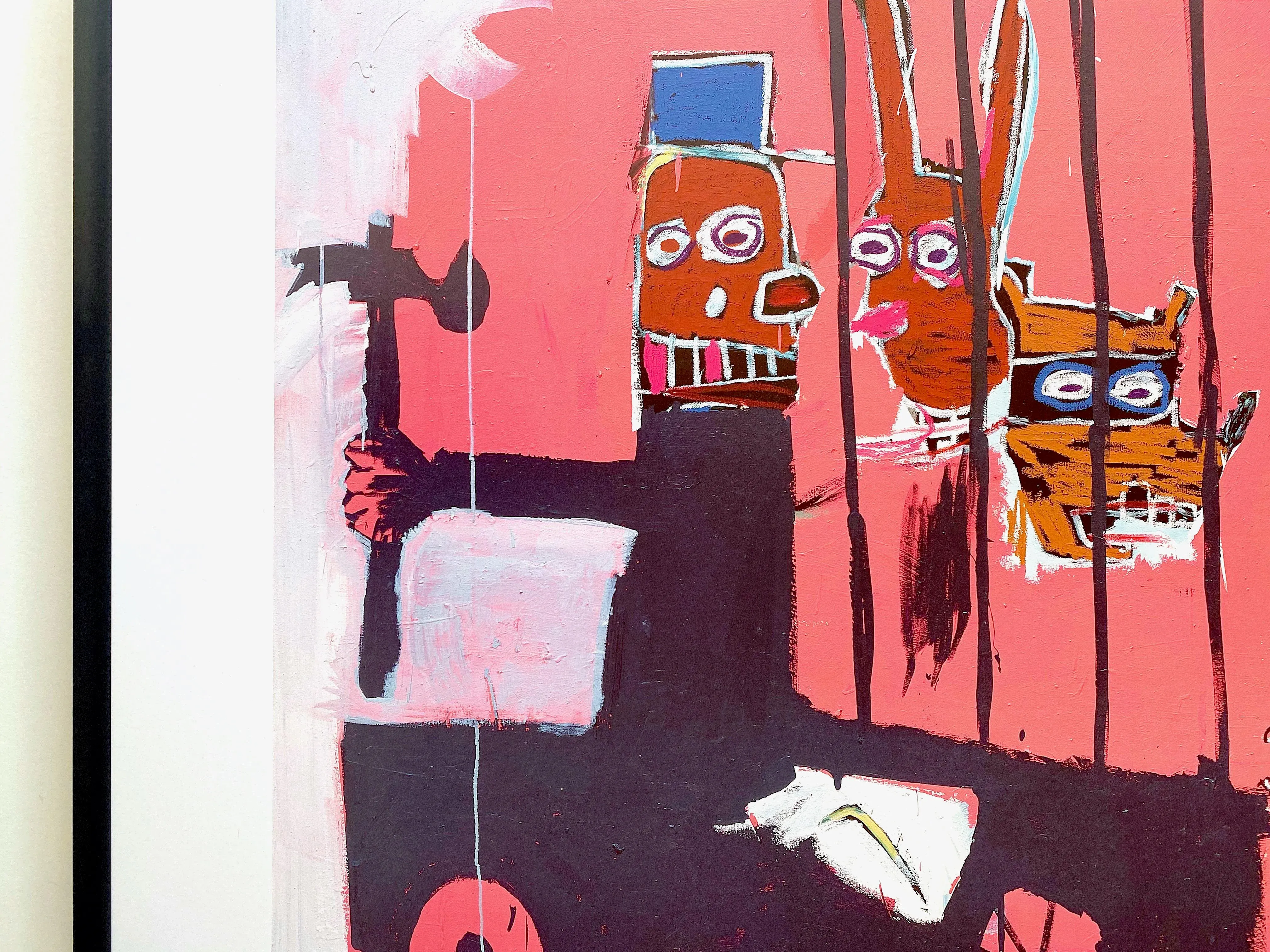 Jean Michel Basquiat Lithograph Print Large Framed Pop Art