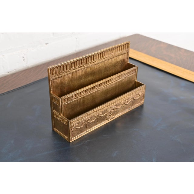 Tiffany Studios New York Adam Bronze Doré Letter Rack | Chairish