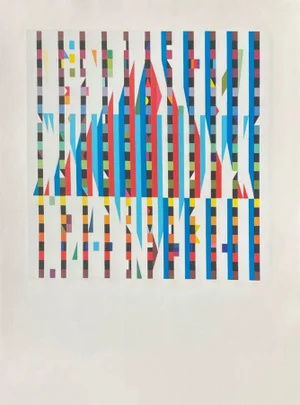1971 Yaacov Agam Israel's Week Festival Poster