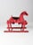 This vintage spring frame rocking horse, dating to the 1940s, features a charming pink wooden body accented with a playful...
