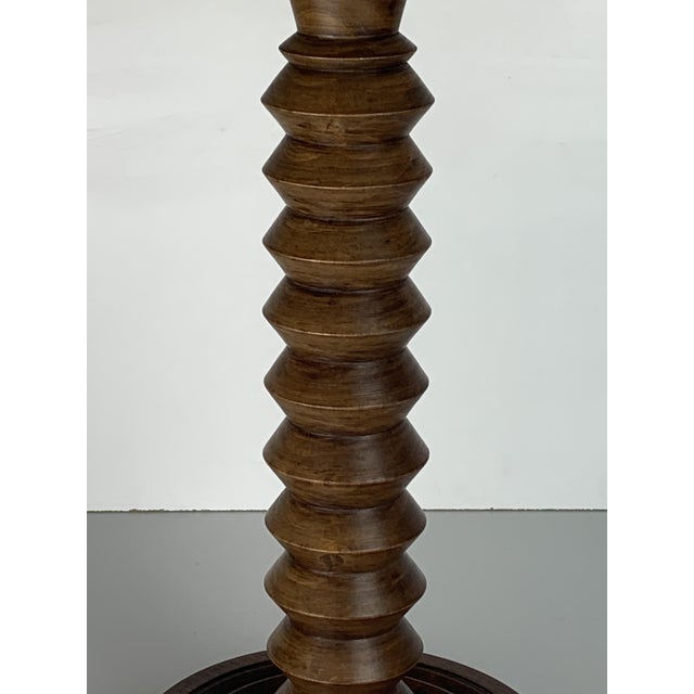 Modern French Turned Wood Table Lamp by Charles Dudouyt, 1930s For Sale - Image 11 of 17