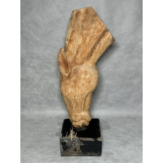 Light Wood Horse Head Sculpture For Sale - Image 14 of 14