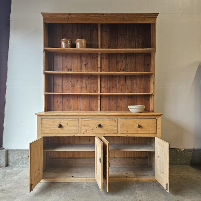 English Monumental English Pine Kitchen Dresser (Hutch)-Circa 1880 For Sale - Image 3 of 14