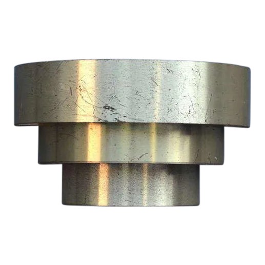 Pair of minimalist 3 tiered brass plated sconces by Lightolier. Price is for a pair.