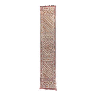Vintage Zemmour Moroccan Kilim Rug, 03'06 X 18'04 For Sale