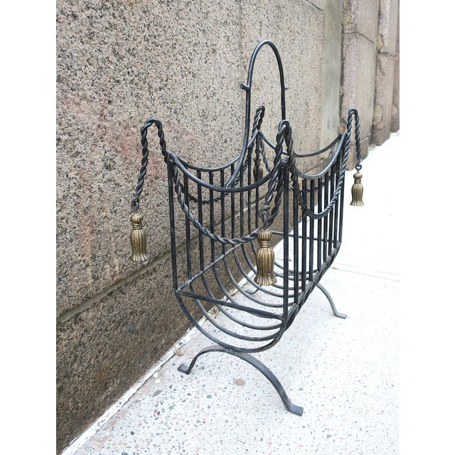 Firewood Holder Iron With Tassel Design For Sale - Image 9 of 12