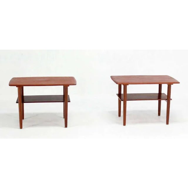 Pair of Danish modern teak end tables.