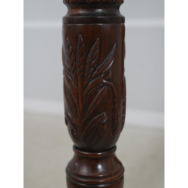 Harden Cherry Queen Size Rice Carved Poster Bed For Sale - Image 12 of 16