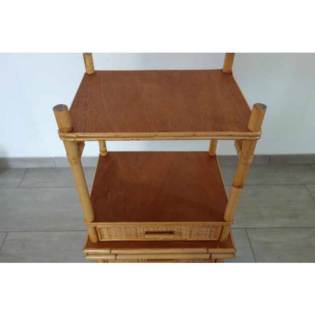 Bedside Tables in Woven Wicker and Bamboo, 1970s, Set of 2 For Sale - Image 15 of 16