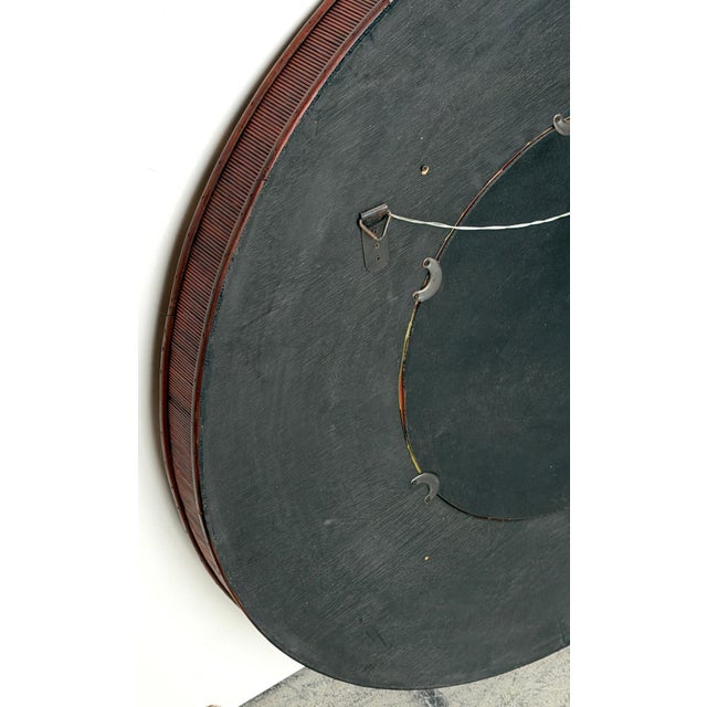 Modernist Bamboo, Rattan & Wood Circular Mirror Late 20th Century For Sale - Image 10 of 10