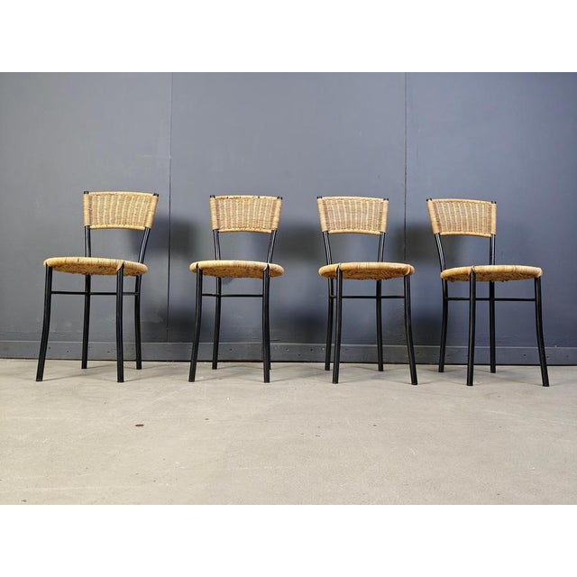 Vintage Wicker Dining Chairs, 1980s, Set of 4 For Sale - Image 9 of 12