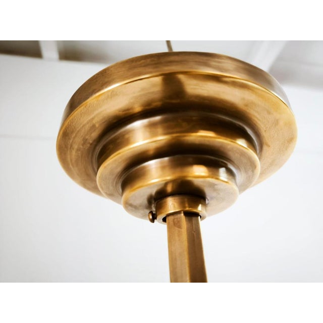 Metal Vintage Wooden Pendant Light with Oval Glass Shades For Sale - Image 7 of 18