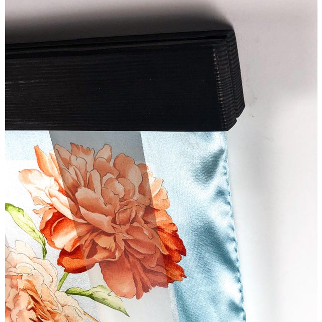 Pure Silk Valentino Vintage Scarf With Wall Hanging Scarf Holder For Sale - Image 9 of 11