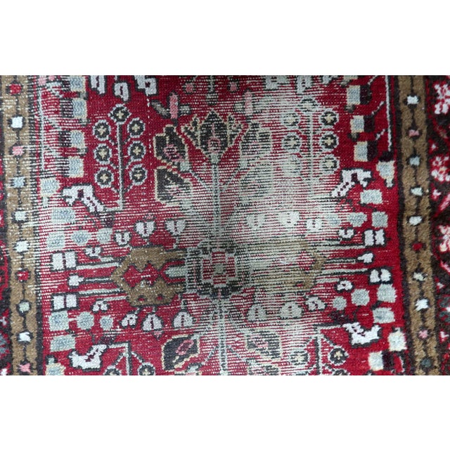 Antique Persian Hamadan Distressed Handmade Rug 2.6' X 4.4' 1920s For Sale - Image 4 of 11