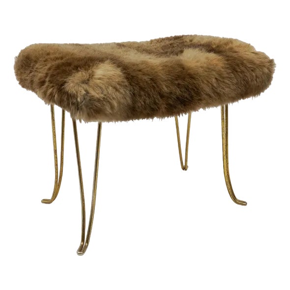 Mid-Century Modern Sheep Brass Stool, 1960s For Sale