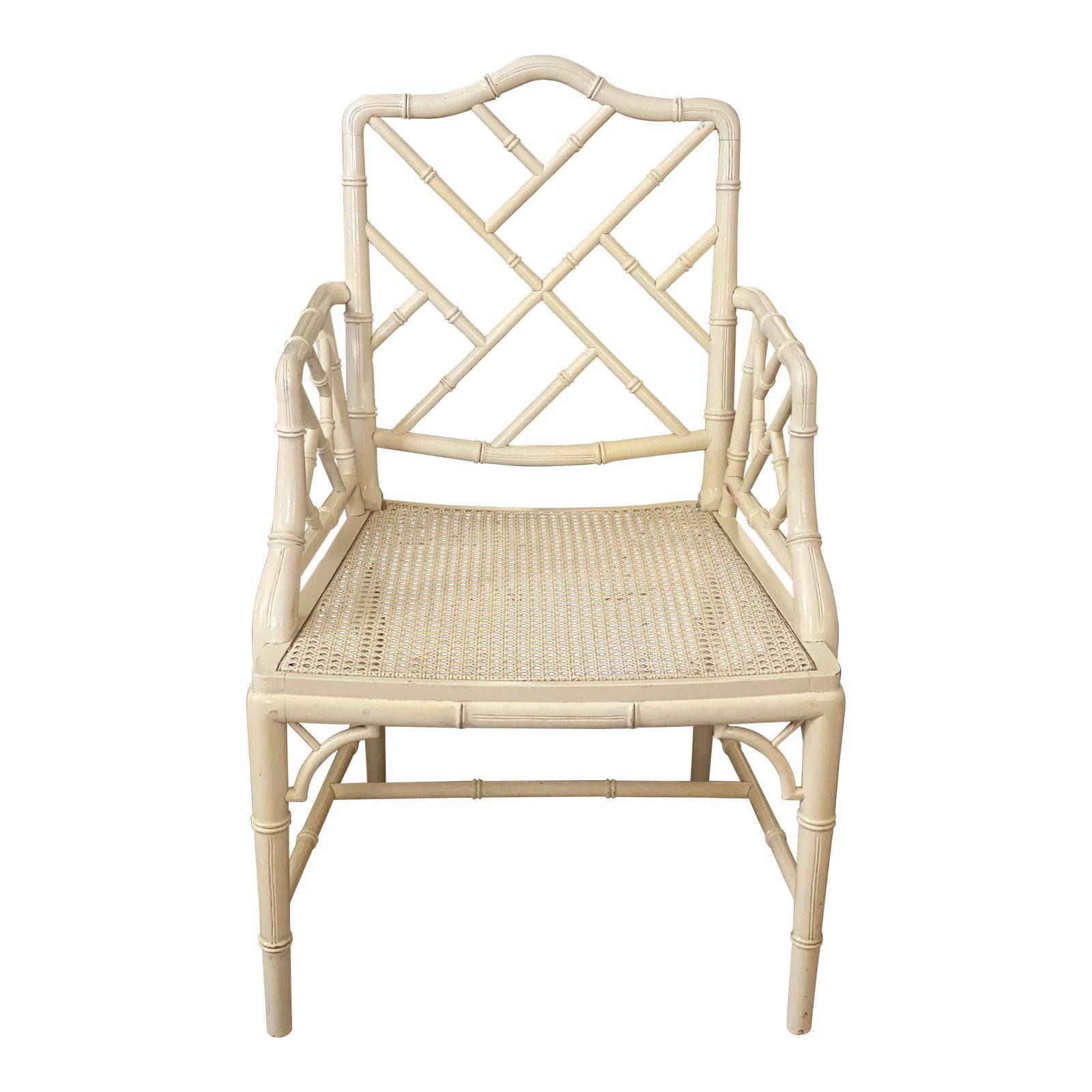 White Faux Bamboo Chippendale Chair Chairish