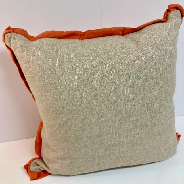 Coral Linene Geometric Toss Pillow For Sale - Image 10 of 11