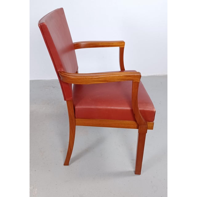 Set of Fully Restored Red Barcelona Chairs by Kaare Klint for Rud Rasmussen, 1935 For Sale - Image 11 of 17