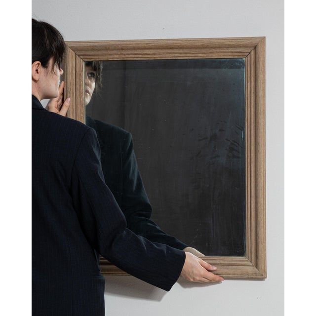 This piece presents as a mirror, distinguished by natural bleached oak, chunky corner. The piece dates to 19th Century,...