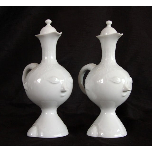 Absolutely stunning pair of vintage mid century modern cruets, syrup jars or even for small amounts of a cordial as small...