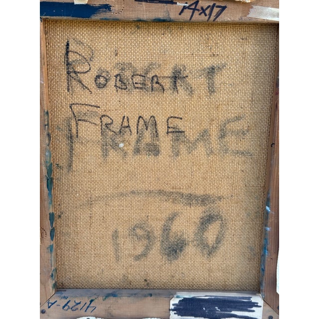 Oil Painting : Vintage Robert Aaron Frame Oil Portrait Painting, 1960 For Sale In Los Angeles - Image 6 of 8