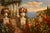 XL Framed Vintage Floral Landscape Oil Painting For Sale - Image 4 of 13