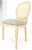 Beige Oval Back Silk Upholstery Cane Back White Wash Finish French Side Chair CLEAN For Sale - Image 8 of 9