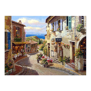s.sam Park "Bella Franche" From Cote d'Azur Suite Hand Signed Stretched Canvas