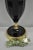 Antique French Neoclassical Black Faceted Opalene Glass Urn Brass Table Lamp For Sale - Image 10 of 13