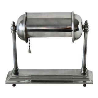 Vintage Art Deco Style Chrome Nickel Finish Small Scale Desk Table Lamp For Sale