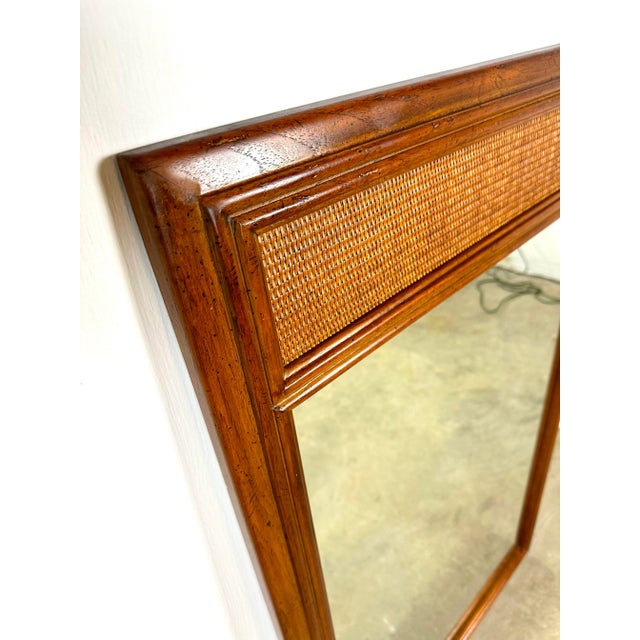 Mid-Century Modern Vintage Drexel Mid Century Modern / Campaign “Passage” Collection Campaign Wall Mirror For Sale - Image 3 of 11