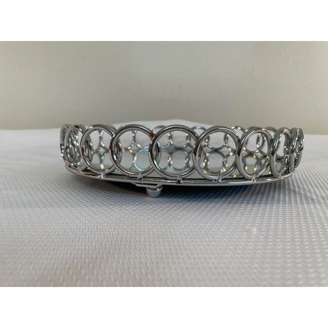 Mid 20th Century Mid 20th Century Mirrored Chrome Art Deco Gallery Bar Tray For Sale - Image 5 of 10