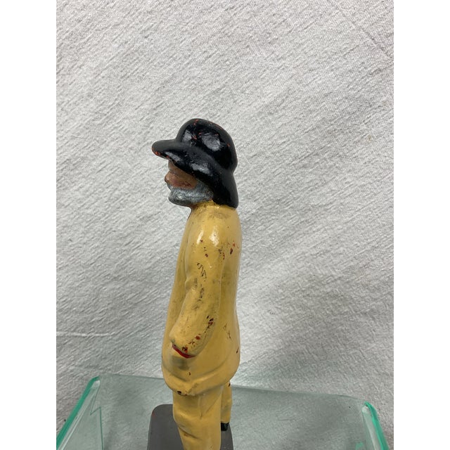Vintage Cast Iron Old Salt Fisherman Doorstop For Sale - Image 4 of 5