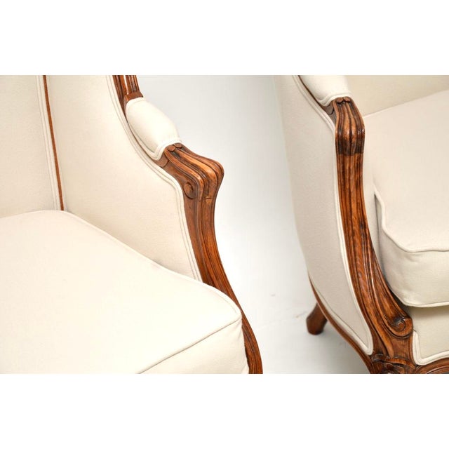 Vintage French Walnut Armchairs, 1920, Set of 2 For Sale - Image 11 of 14