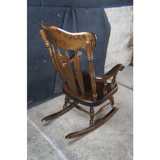 Late 19th Century Late 19th Century S Bent Brothers Colonial Maple American Eagle Bicentennial Rocking Chair Rocker For Sale - Image 5 of 14