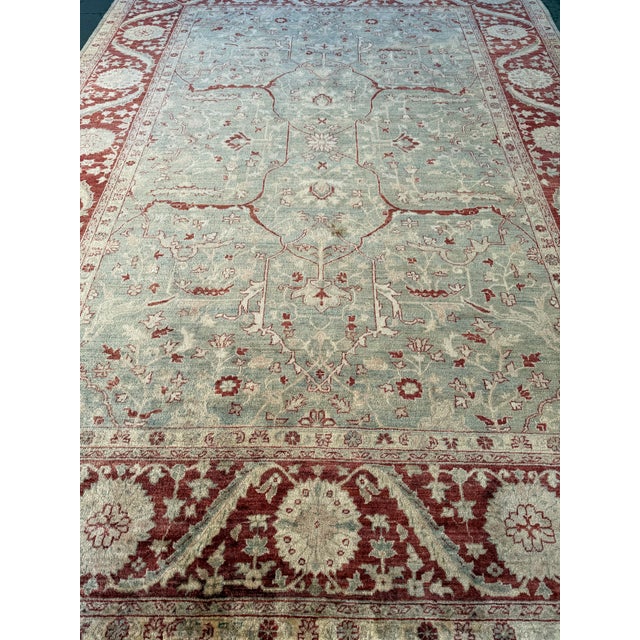 8ft 11in × 12ft2in Vintage Pakistani Hand-Knotted Wool and Silk Area Rug For Sale In San Francisco - Image 6 of 15